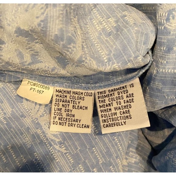 Eagle Dry Goods Hawaiian Shirt XXL, 100% Silk, Blue with Palm Trees, Signature - Picture 5 of 5